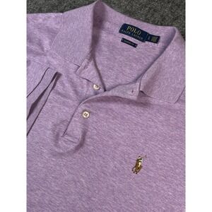 Polo Ralph Lauren Mens Large Heather Lavender Purple Polo Shirt Classic